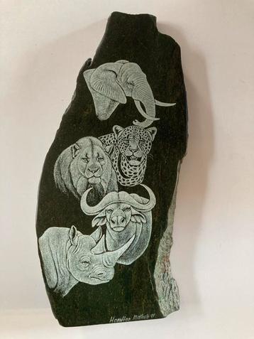 Beeld steen Hamilton Methule 90 Kunstwerk Safari Animals beschikbaar voor biedingen
