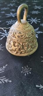 Antieke koperen/messing tafelbel met reliëf, Antiek en Kunst, Ophalen of Verzenden, Koper