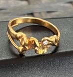 Gouden ring met edelsteen van goudsmit, 18 tot 19, Gebruikt, Ophalen of Verzenden, Met edelsteen