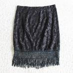 Prachtige Kanten SuperTrash Rok Met Franjes - 93* (L) € 30,-, Kleding | Dames, Rokken, Supertrash, Zwart, Maat 42/44 (L), Ophalen of Verzenden
