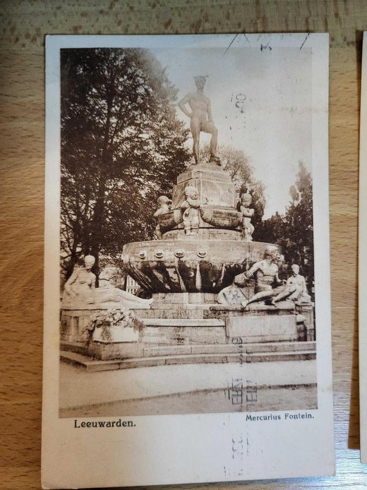 ansicht Leeuwarden MERCURIUS fontein (4x), Verzamelen, Ansichtkaarten | Nederland, Friesland, Ophalen of Verzenden