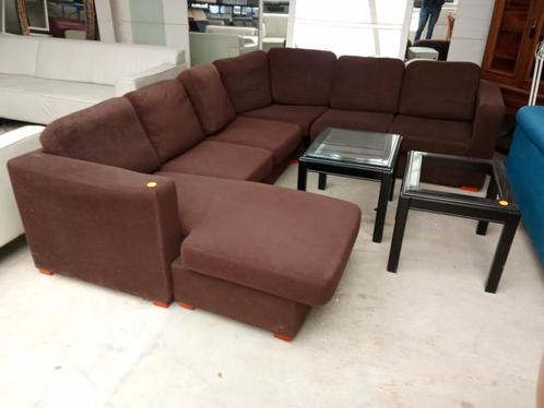 U bank bruin 280x210x160cm, Huis en Inrichting, Fauteuils, Gebruikt, Ophalen of Verzenden