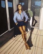 “Poppenmeisje op de veranda” Schilderij, Verzenden