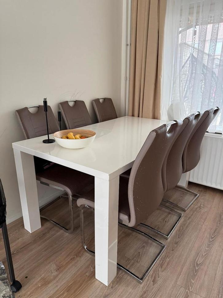 Eettafel + 6 stoelen, Huis en Inrichting, Complete inboedels, Ophalen