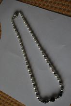 Parel Collier met Onix + zilver slotje, Sieraden, Tassen en Uiterlijk, Kettingen, Ophalen of Verzenden, Zilver, Zilver