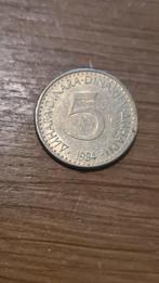Joegoslavië - 5 Dinar 1984, Verzenden, Joegoslavië, Losse munt