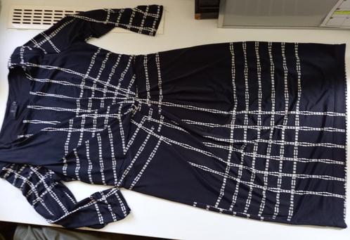 MART VISSER pracht zwarte jurk met witte strepen, mt 38-40, Kleding | Dames, Jurken, Zo goed als nieuw, Maat 38/40 (M), Zwart