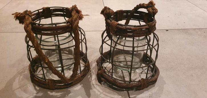 Kaarslantaarns - Set van 2 voor 5 euro, Huis en Inrichting, Woonaccessoires | Kandelaars en Kaarsen, Nieuw, Kaars, Minder dan 25 cm