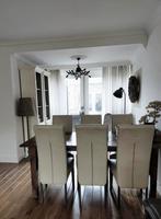 6 lederen eetkamerstoelen z.g.o.h. roomwit. /creme, Huis en Inrichting, Ophalen, Gebruikt, Overige kleuren, Leer