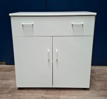 Wit dressoir met lade ( 85 x 80 x 41 cm ) beschikbaar voor biedingen