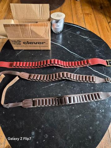 3x Vintage Patronen Gordel , Jachtriemen  beschikbaar voor biedingen