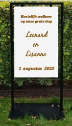 welkomstbord/schildersezel/backdrop te huur, Hobby en Vrije tijd, Feestartikelen | Verhuur, Ophalen, Gebruikt, Geboorte of Huwelijk