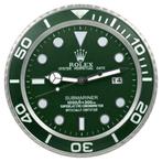 Wandklok Rolex Submariner Groen-Groen (Hulk) 35cm RVS, Wandklok, Analoog, Nieuw, ?