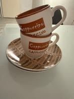 Kop en Schotel Set - Cappuccino/Latte, Huis en Inrichting, Keuken | Servies, Gebruikt, Keramiek, Ophalen of Verzenden, Overige stijlen