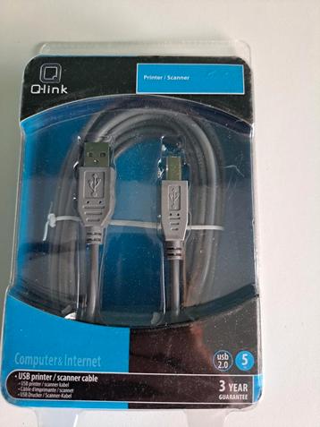 Q-Link USB-a/b kabel 2.0 printer/scanner 5 meter grijs beschikbaar voor biedingen