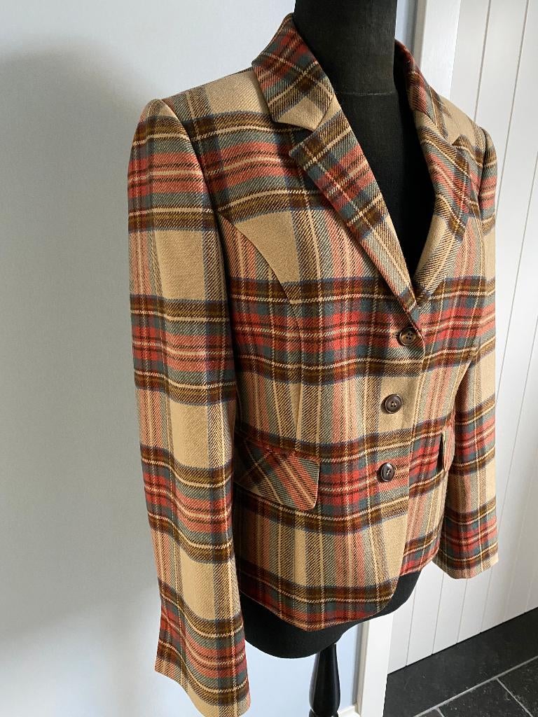 SCAPA wollen colbert in Schots ruitmotief - 40/42, Kleding | Dames, Maat 38/40 (M), Scapa, Verzenden, Beige