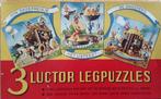 Antieke Luctor puzzel. 3 in 1 doos. 1940. Compleet., Ophalen of Verzenden, Minder dan 500 stukjes, Gebruikt, Legpuzzel