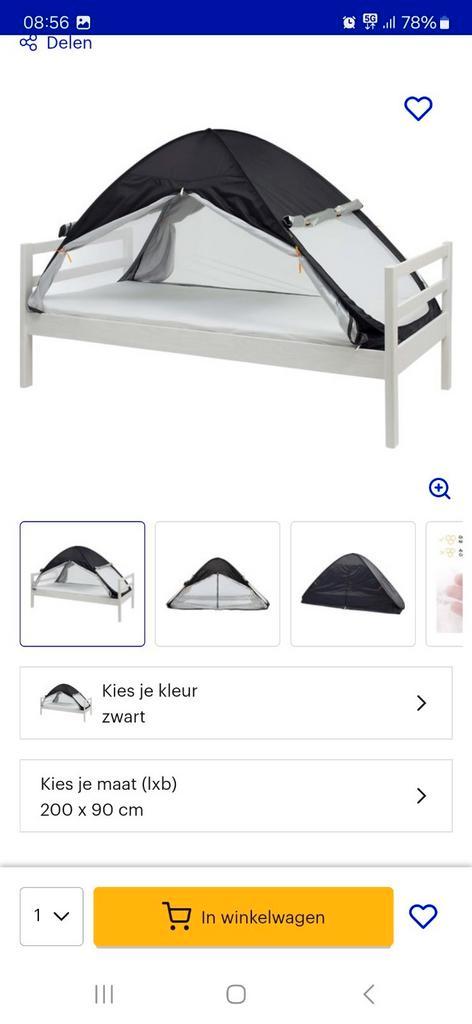 Bed tent deryan pop-up tegen mugge, Caravans en Kamperen, Kampeeraccessoires, Zo goed als nieuw, Ophalen of Verzenden