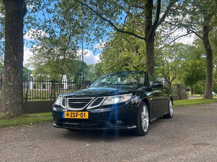 Saab 9-3 2.0 Turbo Cabriolet AUT 2008 Zwart hirsch, Auto's, Saab, Particulier, Saab 9-3, ABS, Airbags, Airconditioning, Alarm