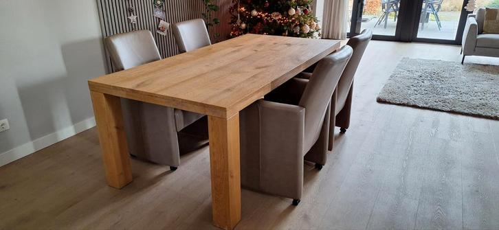 Mooie rustieke massief eiken eettafel, Huis en Inrichting, Tafels | Eettafels, Zo goed als nieuw, 100 tot 150 cm, 150 tot 200 cm
