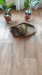 Vintage fruitschaal en plantenpot., Ophalen, Rond, Glas