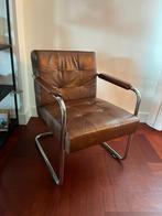Moderne lederen fauteuil (gispen stijl), Ophalen, Gebruikt, Modern, 50 tot 75 cm
