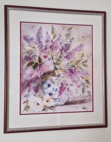 schilderij vaas met bloemen beschikbaar voor biedingen