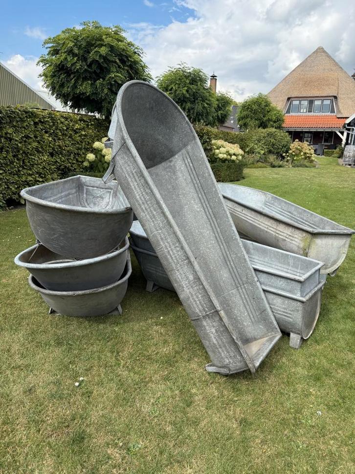 Ijsbad, Zinken bad, Vijver, Zink, Bad, Baden, Badkuip, Antiek en Kunst, Curiosa en Brocante, Ophalen