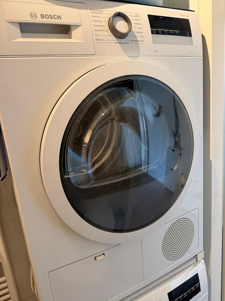 Bosch Serie 6 wasmachine en Serie 4 wasdroger, Ophalen, Zo goed als nieuw, Minder dan 85 cm