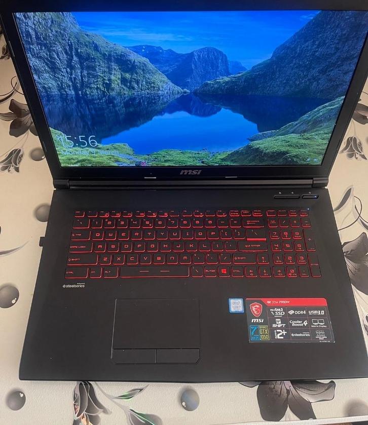 MSI gaming laptop, Computers en Software, Windows Laptops, Zo goed als nieuw, 17 inch of meer, SSD, 3 tot 4 Ghz, 8 GB, Qwerty