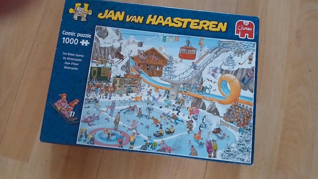 DE WINTERSPELEN JAN VAN HAASTEREN 1000 stukjes, Hobby en Vrije tijd, Ophalen of Verzenden, 500 t/m 1500 stukjes, Zo goed als nieuw
