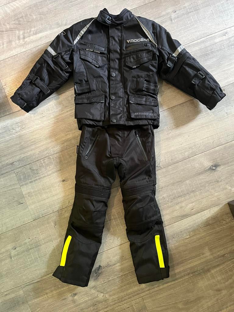 Modeka GMS Motorpak Kinderen Maat 128 - Zwart Textiel, Ophalen of Verzenden, Tweedehands, Kinderen, Combipak