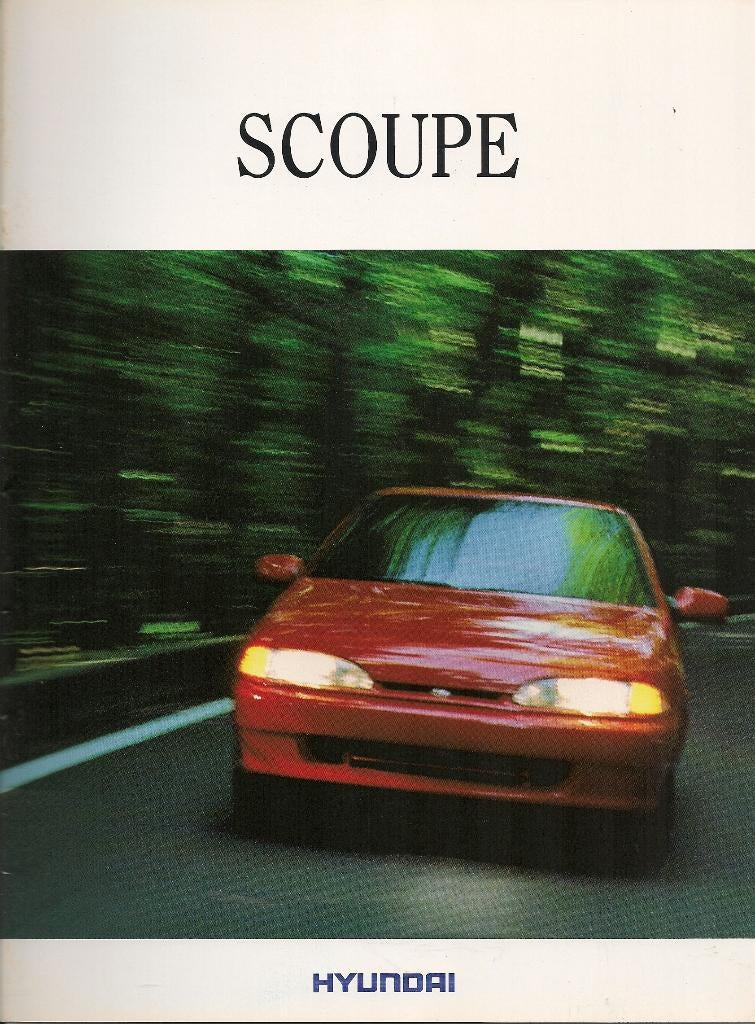 Folder Hyundai Scoupe, 1992, Ophalen of Verzenden, Nieuw, Overige merken