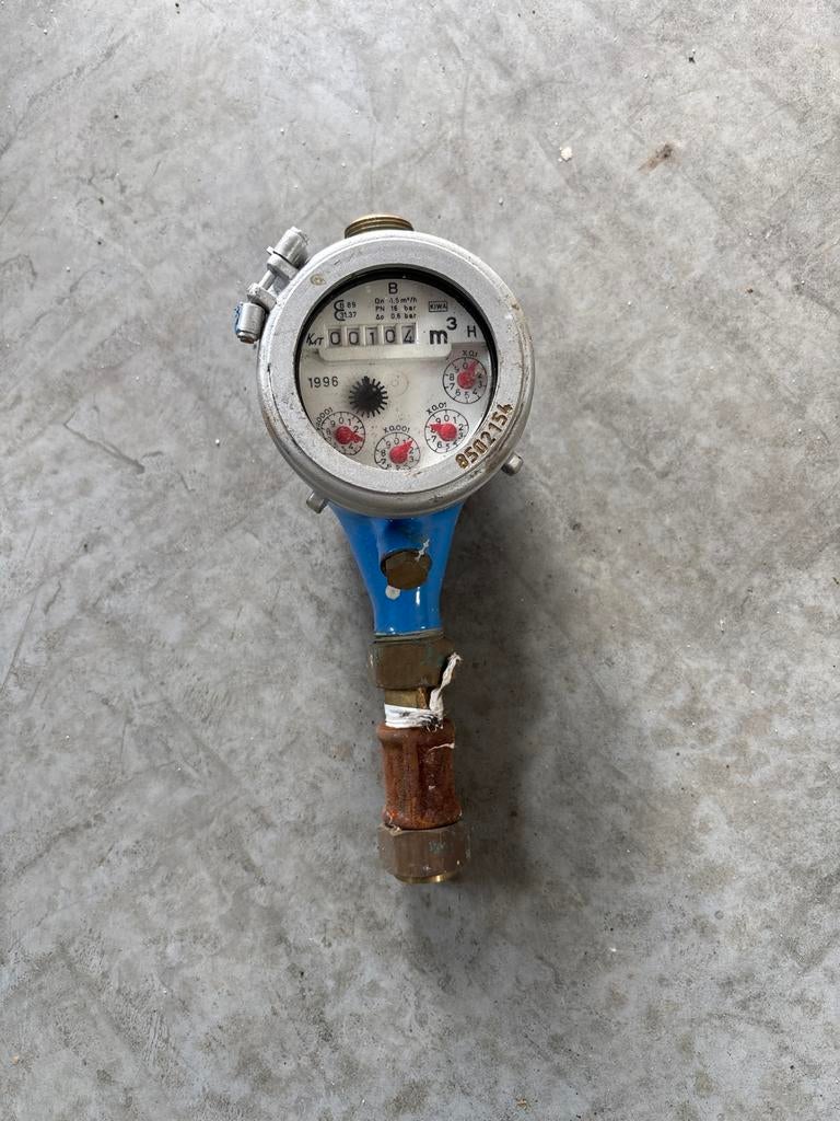 Watermeter, staat 102 kub op de klok, Doe-het-zelf en Verbouw, Ophalen, Gebruikt, Vocht of Vloeistof