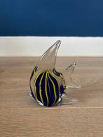 Prachtige Glazen Maanvis – Murano Stijl – Blauw/Geel – 13cm, Ophalen of Verzenden