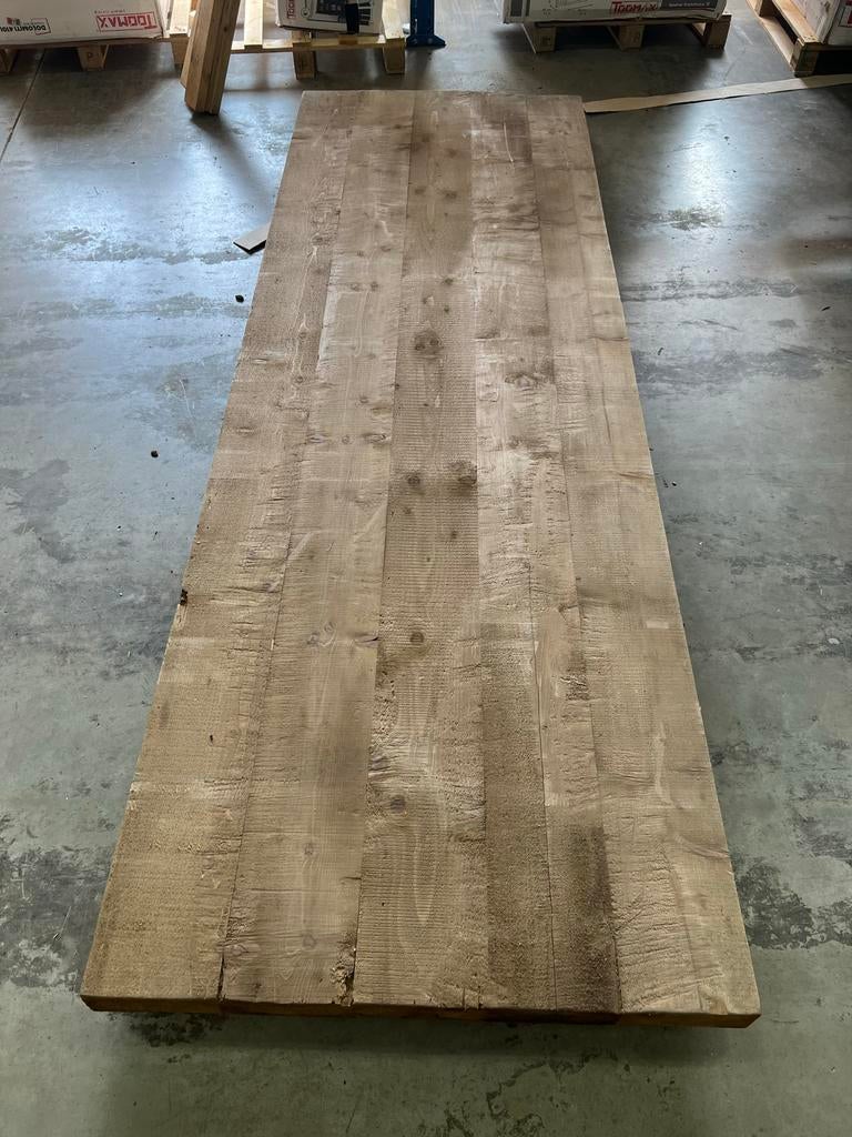 Massief grenen tafelblad van oude balken 280x100x8cm, Huis en Inrichting, Tafels | Eettafels, Ophalen, 100 tot 150 cm, Vijf personen of meer