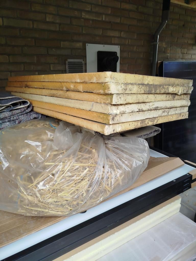 6 gebruikte PIR isolatieplaten 30mm, 60x105 cm, Doe-het-zelf en Verbouw, Isolatie en Afdichting, Gebruikt, Hardschuim (Pir), Minder dan 5 m²