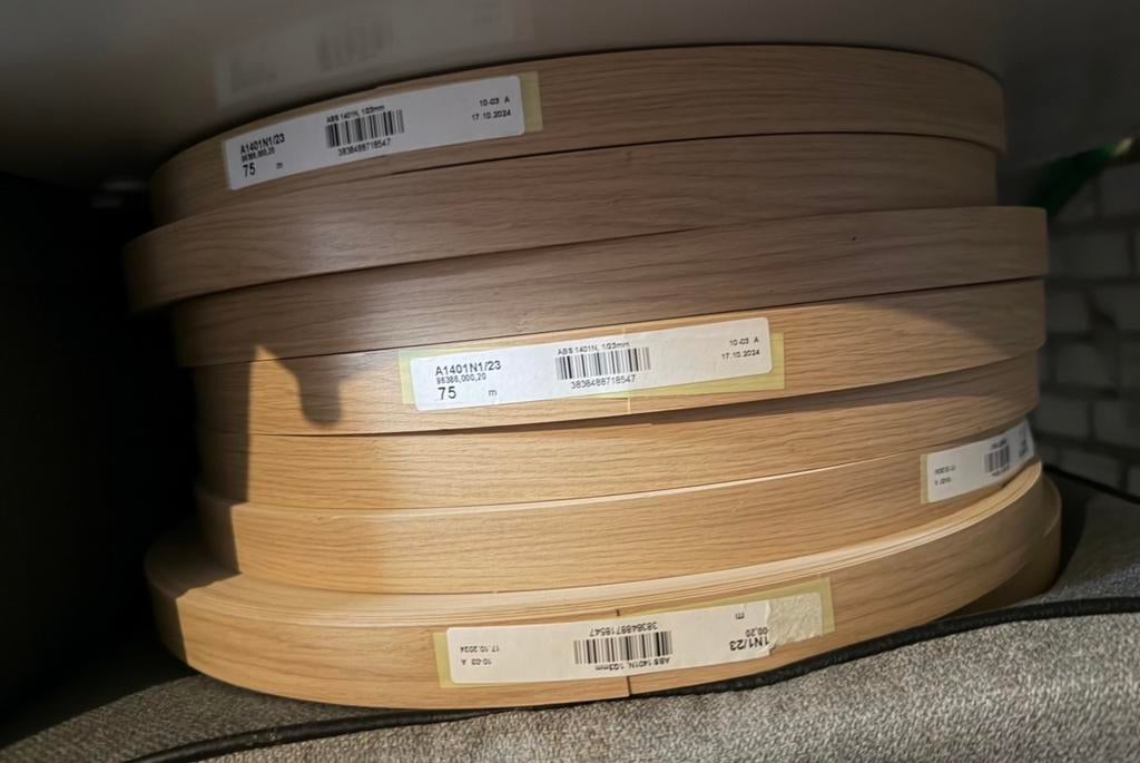 Kantenband ABS 1401N, 1/23mm, 75 meter, Minder dan 25 mm, Overige typen, Nieuw, Ophalen of Verzenden