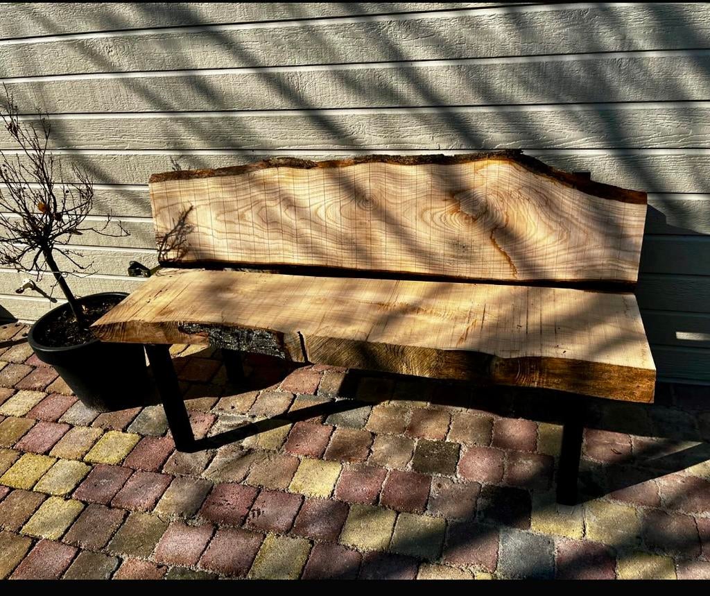 Tuinbanken van boomstam schaaldelen, Tuin en Terras, Ophalen, Nieuw, Hout, Tuinset