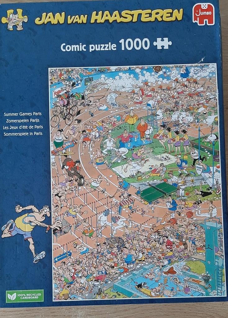Jan van Haasteren puzzel 1000st Zomerspelen, Hobby en Vrije tijd, Ophalen, 500 t/m 1500 stukjes, Gebruikt, Legpuzzel