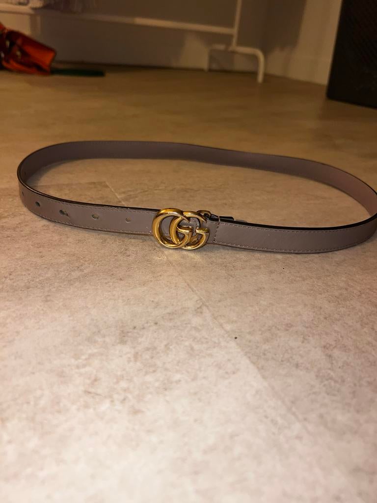 Gucci riem met dubbele G gesp, Ophalen, Minder dan 3 cm, Echt leder, Heupriem