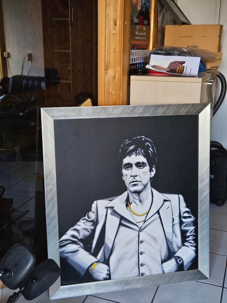 Schilderij Tony Montana. 1m1m, Ophalen of Verzenden