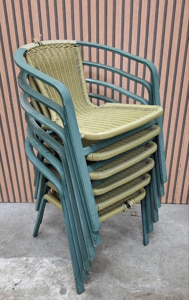 24 x wicker aluminium terrasstoelen bistro horeca stoelen, Ophalen of Verzenden, Gebruikt, Zwart, Vijf, Zes of meer stoelen