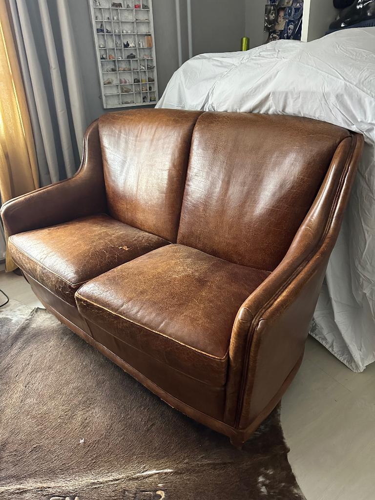 Schapen leren bankje (vintage), Ophalen