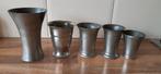 5x tinnen bekers, Antiek en Kunst, Antiek | Tin, Ophalen of Verzenden