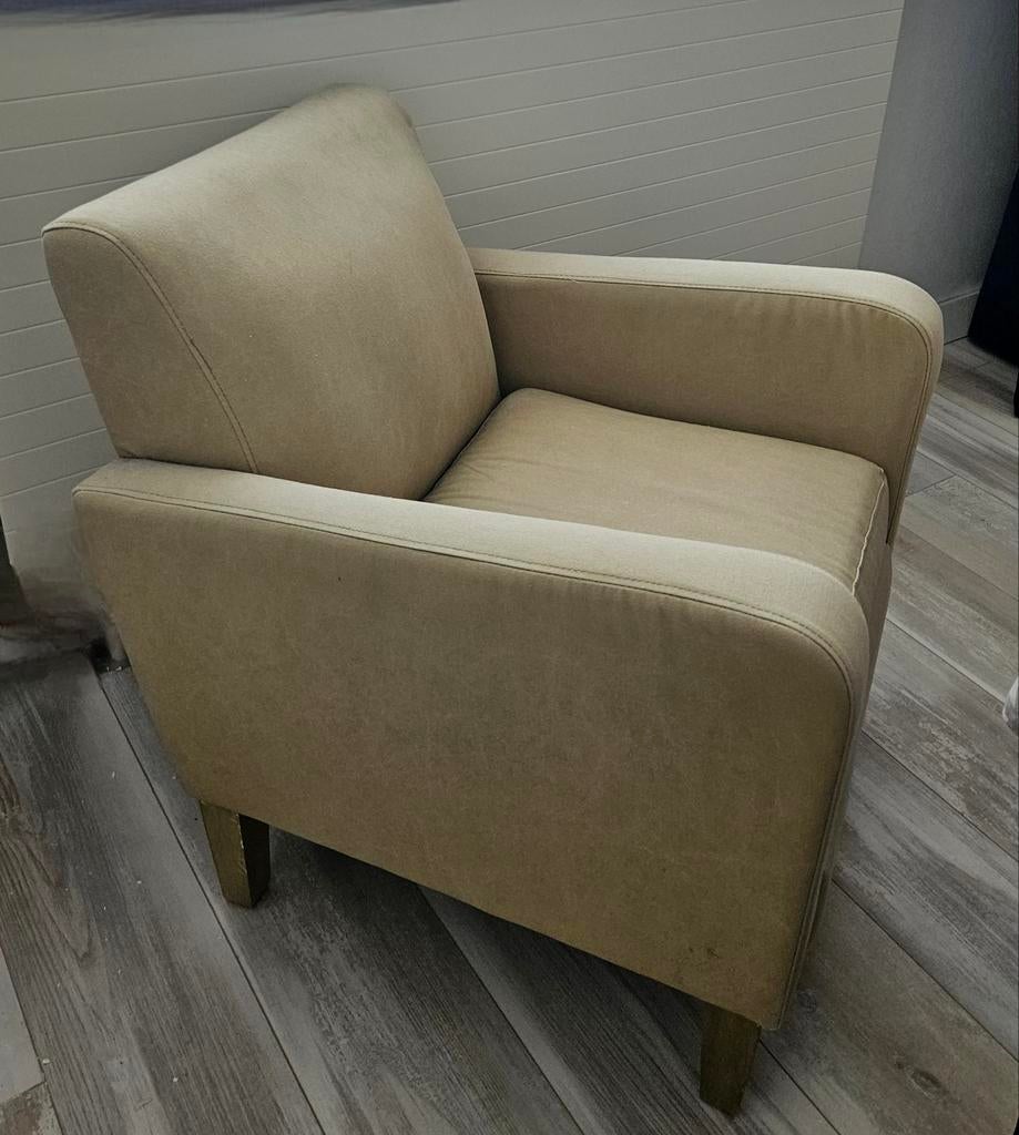 Kleine fauteuil beige/groen, Ophalen