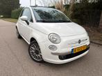 Fiat 500 1.2 C 69PK AIRCO/CABRIO /pdc/16” 118797 km NAP, Voorwielaandrijving, 4 cilinders, Leder en Stof, Wit