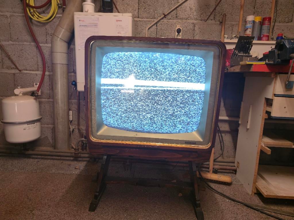 Vintage Philips zwart-wit tv - Werkend exemplaar, Ophalen of Verzenden