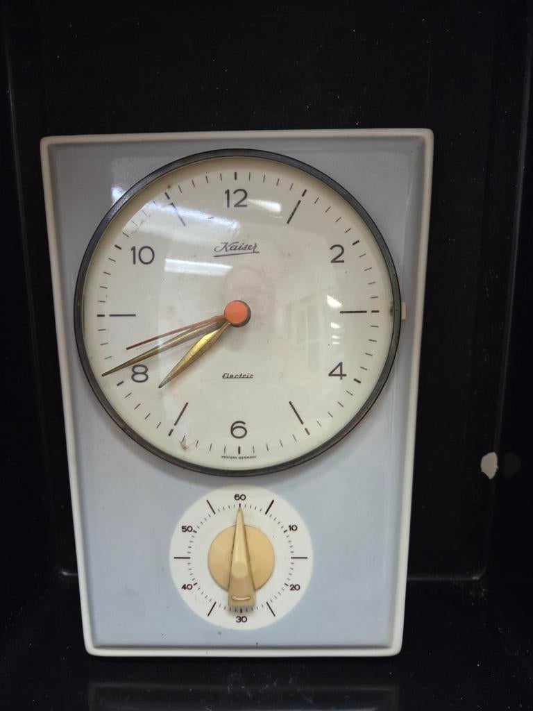 Vintage Kaiser elektrische klok met timer, West-Duitsland, Antiek en Kunst, Antiek | Klokken, Ophalen of Verzenden