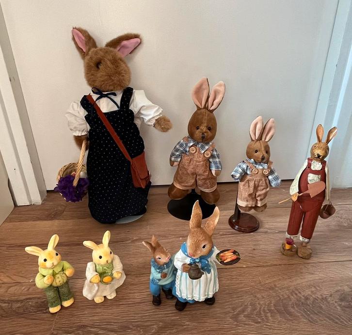 Paashaas op standaard  7 stuks, Diversen, Pasen, Gebruikt, Ophalen of Verzenden